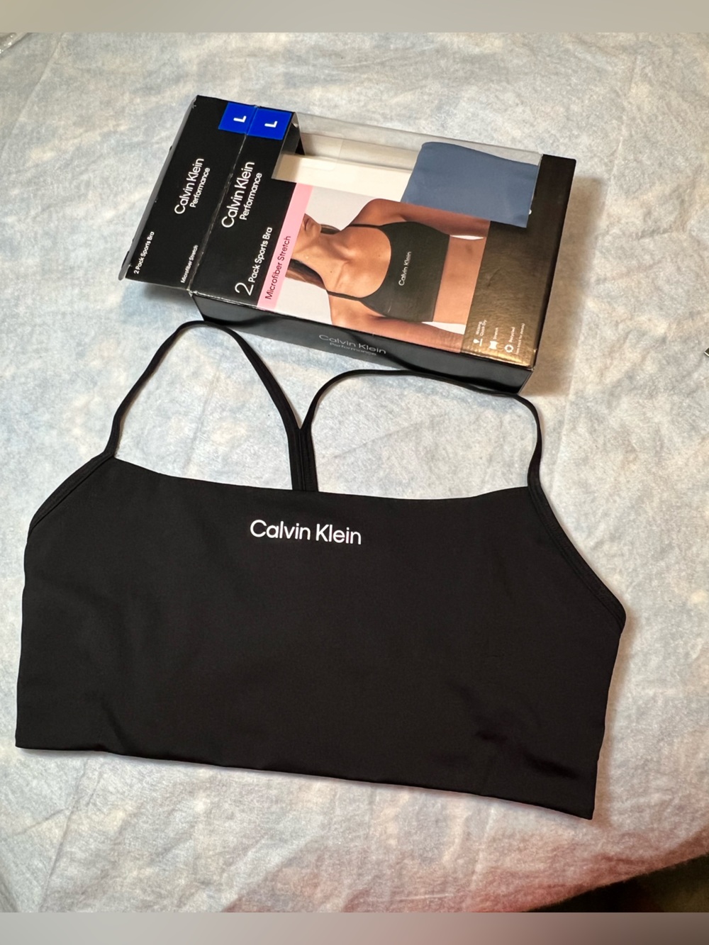 Calvin Klein Black Logo Sports Bra